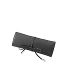 Black leather jewellery roll by Wolf Designs