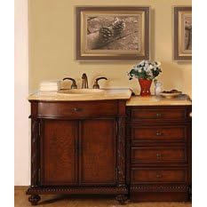 52 Bathroom Onyx Top LED Light Single Sink Vanity 193-52 by MASTER FAUCET