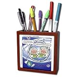 Londons Times Funny Space Cartoons - Einstein Aliens and Intelligent Life on Earth - Tile Pen Holders-5 inch tile pen holder