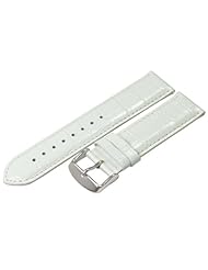 22mm X 22mm White Classic Croco Grain Watch Band with Built in Quick Release Pins - Fits All Watches!!!