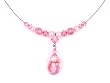 Pink Swarovski Crystal and Faux Pearl Necklace Fashion Jewelry