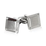 Industrial Brushed & Polished Silver Cufflinks with Screw Prints with Presentation Box