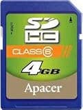 Apacer 4 GB Class 6 SDHC Flash Memory Card
