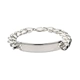 Eve's Addiction Mens Sterling Silver 8 Inch Curb Link ID Bracelet
