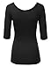 JJ Perfection Women's Basic 3/4 Sleeve Scoopneck T-Shirt