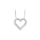 14K White Gold 1/2 ct. Diamond Heart Necklace