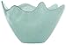 Recycled Art Glass Large White Wave Rim Bowl 12"D, 7"H