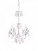 Tadpoles Vintage Inspired Faux-Sapphire Glass teardrops Flower Chandelier, 4-Bulb, Pink