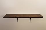 Style 3: Rustic, Wood Shelf, Pine, 36" x 10" x 1", with Brackets, Dishes, Books