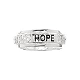 Sterling Silver Faith Believe Hope Spinner Ring Size 7