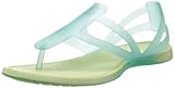 Crocs Women's Adrina Strappy Thong Sandal,Aqua/Celery,4 M US