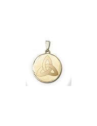 14k Yellow Gold Round "Celtic Knot" Picture Locket - 3/4 Inch x 3/4 Inch and 1 Inch x 1 Inch