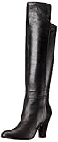 Nine West Women's Quikstep Leather Slouch Boot, Black, 10.5 M US