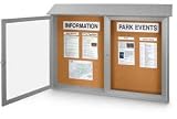 Double-Door Outdoor Message Center - 45 X 30 - Light Gray