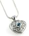 Anatoli Blue Topaz Heart Locket Necklace