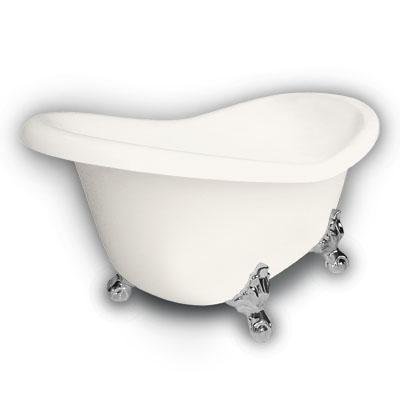 American Bath Factory B1-1600-BB-DM3-M2-15-CH Princess Slipper Clawfoot Bathtub in Bisque, Ball and