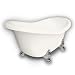 American Bath Factory B1-1600-BB-DM3-M2-15-CH Princess Slipper Clawfoot Bathtub in Bisque, Ball and