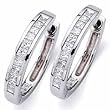 14kt White Gold Inveigling Diamond Hoop Earrings