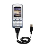 Coiled Power Hot Sync USB Cable for the Sony Ericsson K310i with both data and charge features - Uses Gomadic TipExchange Technology