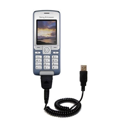 Coiled USB Cable for the Sony Ericsson K310i with Power Hot Sync and Charge capabilities - uses Gomadic TipExchange Technology