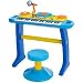 37-key electronic keyboard sits on a convenient stand 
Made from durable plastic 
Features 8 instrumental sounds, 8 rhythm sounds, a DJ scratch disc with 5 sound effects, 5 drum 
sounds and a record/playback function 
Microphone is detachable 
Includes a keyboard, stand, microphone and stool