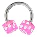 Horseshoe - Pink Dice Circular Barbell