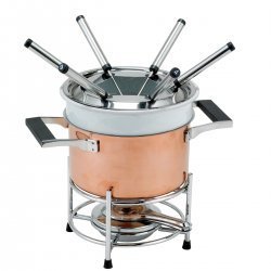 Copper Fondue Set with Ceramic Insert (Copper) (10H x 6.5W x 6.5D) by Old Dutch