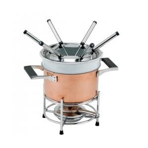 Copper Fondue Set with Ceramic Insert (Copper) (10H x 6.5W x 6.5D) by Old Dutch