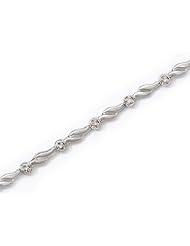 14K White Gold Diamond Bezel Bracelet