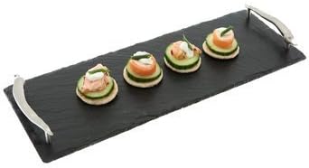 The Just Slate Company Natural Slate Small Serving Tray with Chili Handles, 16.4 x 5.85-Inch by Just Slate Company