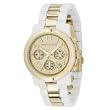 Michael Kors #MK5146 Women's Two Tone Gold White Acrylic Chronograph Watch