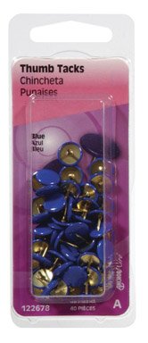 Hillman #122678 40PK Blue Thumb Tack