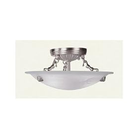 Home-Basics-91 - 3 Light Semi Flush Mount Ceiling Lighting Fixture - Brushed Nickel -... by Livex Lighting