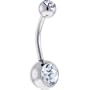 Swarovski Crystal Double Gem Belly Button Ring