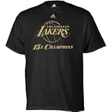 adidas Los Angeles Lakers Black 15-Time NBA Champions Banner T-shirt