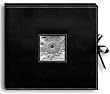 Sewn Leatherette D-Ring Scrapbook Box 13X14.5 - Black
