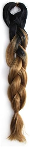Stepupgirl 24 Inch Black to Light Brown Ombre Color Synthetic Big Afrika Amerika Mengepang Rambut Jumbo Braid with Calendar Card