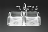 KOHLER K-3180-NA Undertone Double Equal Undercounter Kitchen Sink