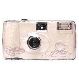 Ring Cream Disposable Wedding Camera - 12 Pack by 