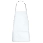 Chef Works F10 3-Pocket Bib Apron, 24-Inch Length by 28-Inch Width, White