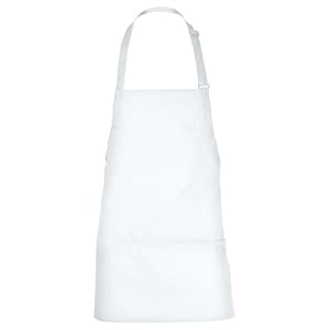 Chef Works F10 3-Pocket Bib Apron, 24-Inch Length by 28-Inch Width, White by 
