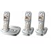 Panasonic KX-TG7323GS, Schnurlostelefon mit zwei zusätzlichen Mobilteilen inkl. Ladeschale, Trio, silber