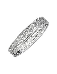 14K White Gold 1/2 Ct Tw Diamond Bangle Bracelet