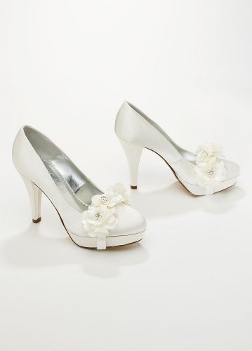 Davidâs Bridal Wedding  Bridesmaid Shoes Charmeuse Pump with ...