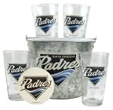 San Diego Padres Pint Glasses and Beer Bucket Set | MLB San Diego Padres Gift Set