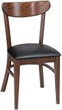 Oval Back Beech Wood Dining Room - Kitchen Side Chair - Walnut - Vinyl Seat