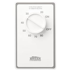 Broan DH100W Dehumidistat 24V/120V Bath fan control