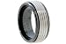 Black Ceramic Ring with Tungsten Inlay Grooves