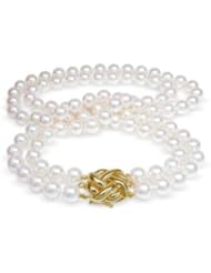 7.5x8mm Collection Quality Double Strand Japanese Akoya cultured pearl necklace 17" and 18"