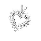 14K White Gold 1/2 ct. Diamond Heart Pendant with Chain